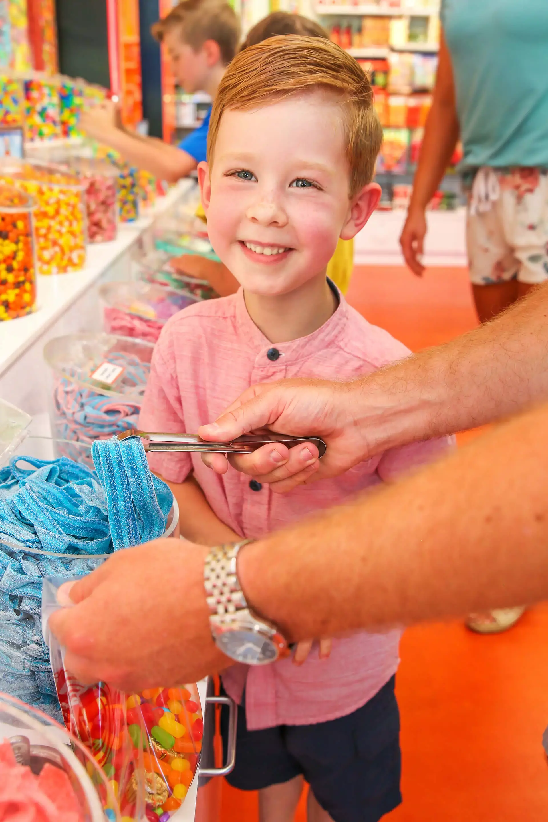 kid at candy store